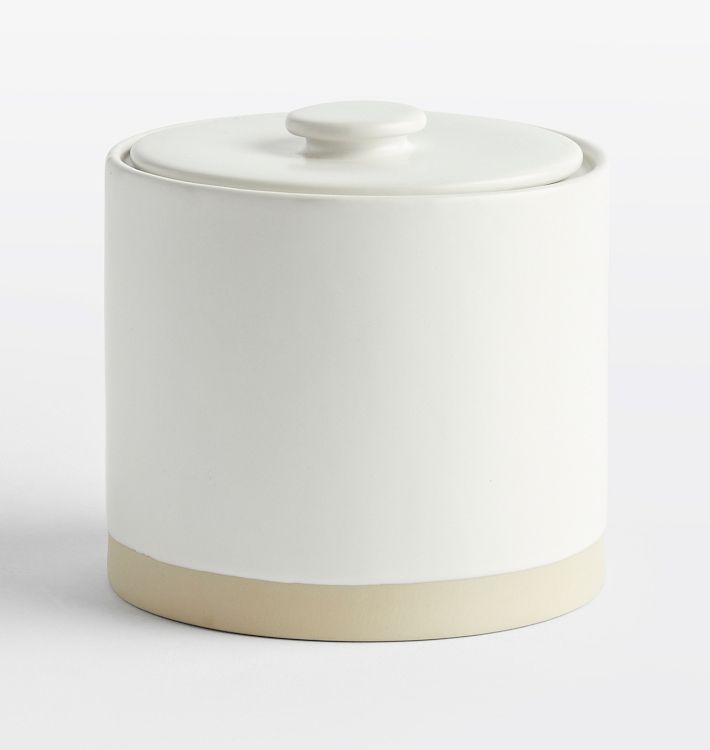 Mason Stoneware Canister with Lid, White, Large