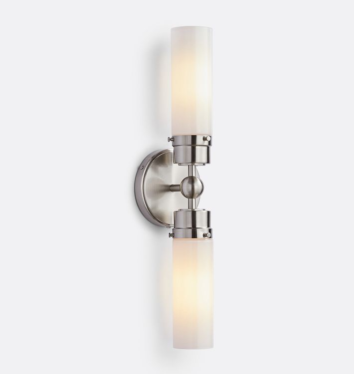 OPEN BOX Howe Double Tube Wall Sconce, Brushed Nickel