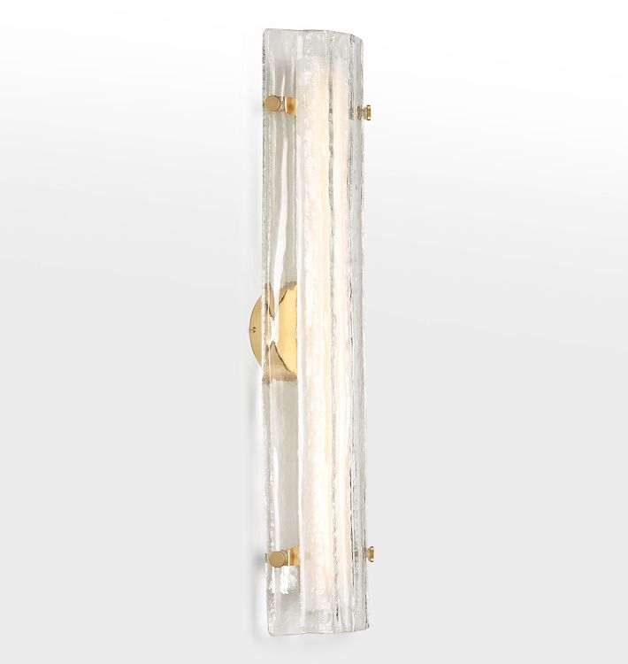 Willamette 28&quot; LED Clear Fluted Glass Wall Sconce