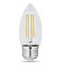 FEIT LED Filament B10 Clear 5.5W 60We Bulb 2 Pack