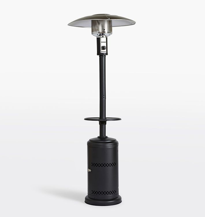 Powder Coated Patio Heater with Table, Black