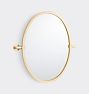 Hassalo Oval Pivot Mirror - 24" Tall - Aged Brass