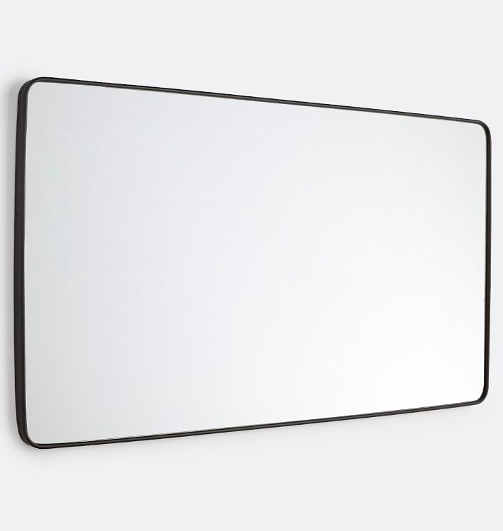 Double Vanity Rounded Rectangle Metal Framed Mirror