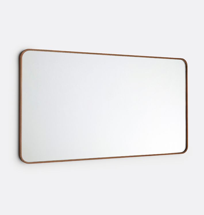 Bentwood Rounded Double Vanity Mirror, 54" x 30" - Walnut