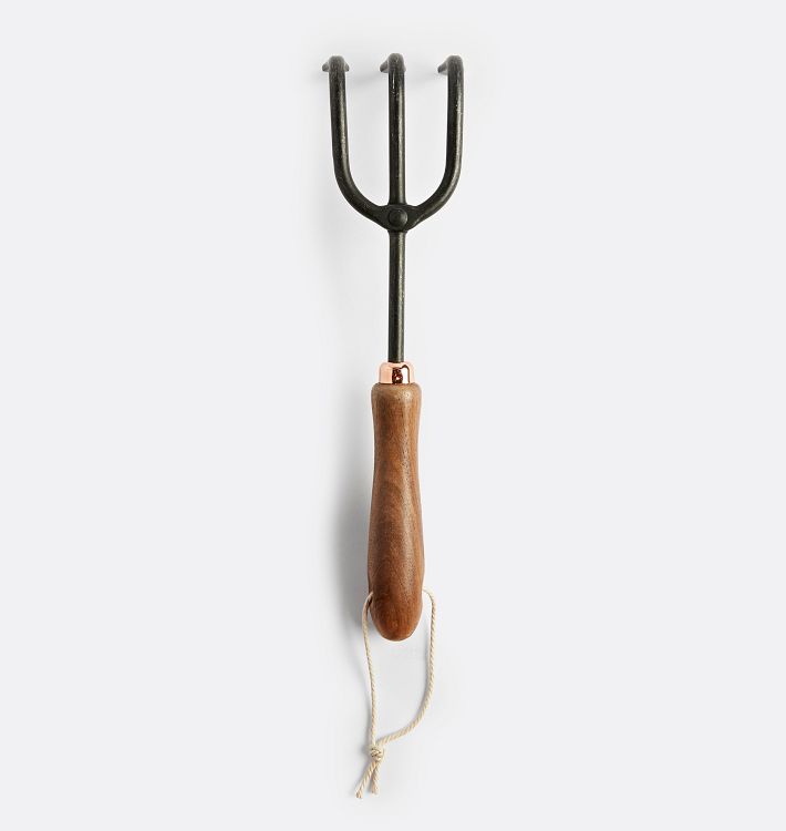 Cultivator Rake Hand Tool with Walnut Handle