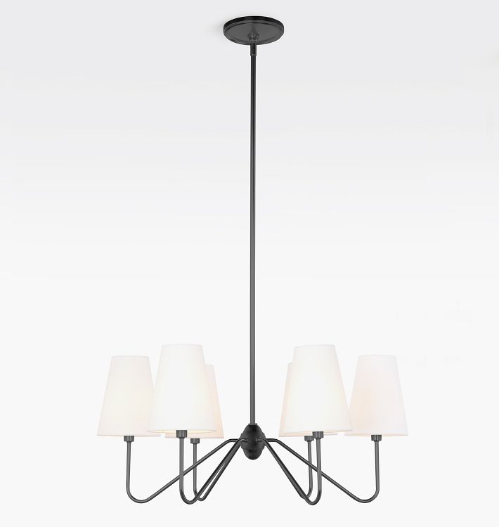 Berkshire 6-Arm Chandelier with Linen Shades