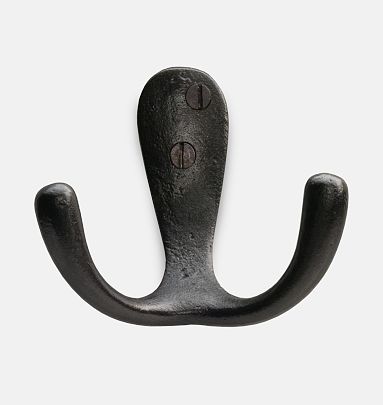 5 outlets black cast iron double hook hooks