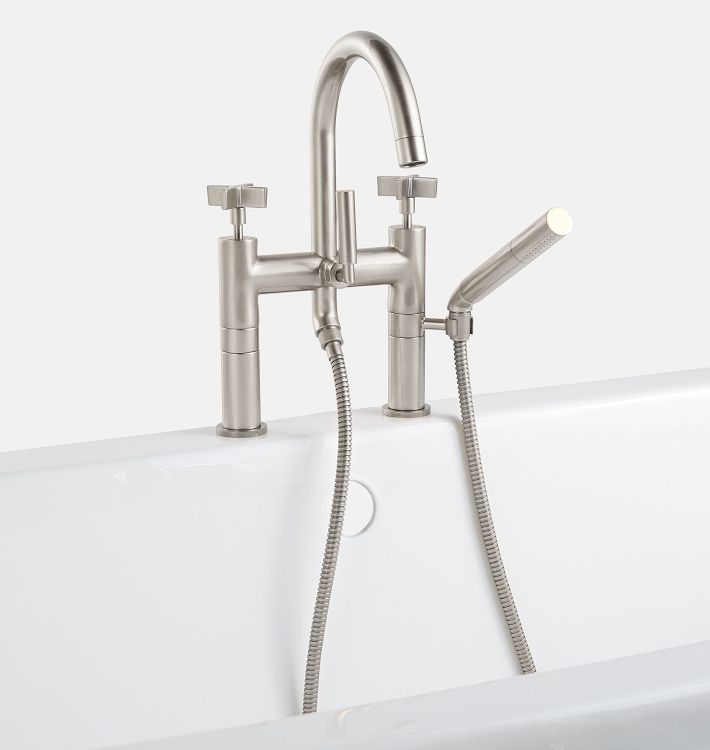 West Slope Deck Mounted Tub Filler With Handshower