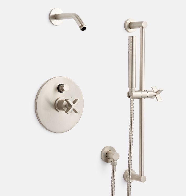 West Slope Pressure Balanced Shower Set with Handshower, Brushed Nickel