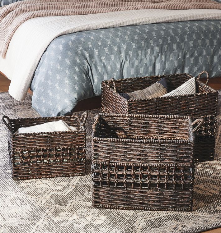 Lacey Rectangular Woven Basket