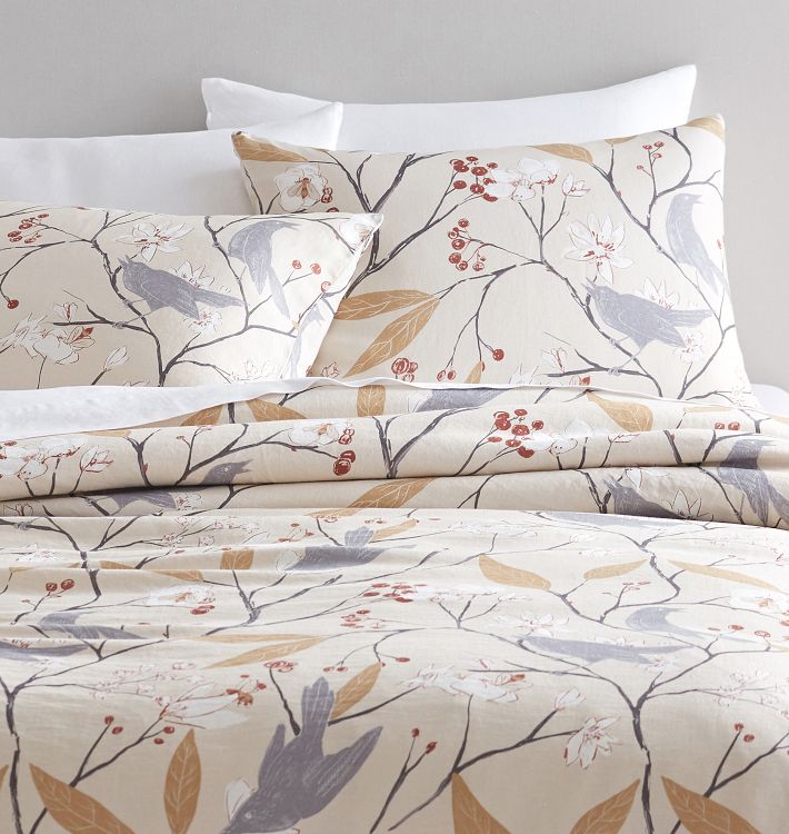 Bird and Berry Belgian Linen Duvet &amp; Shams