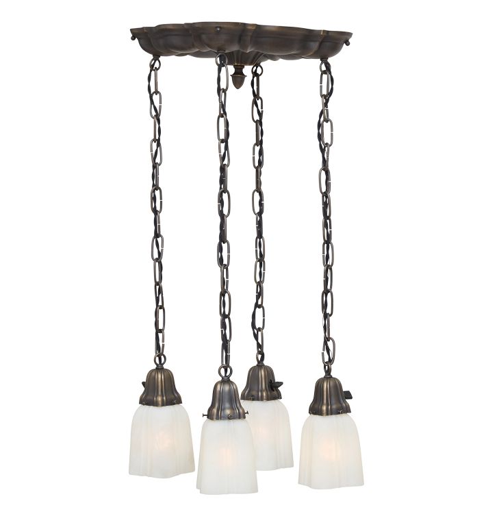 Vintage Four-Light Sheffield-Style Cluster Pendant