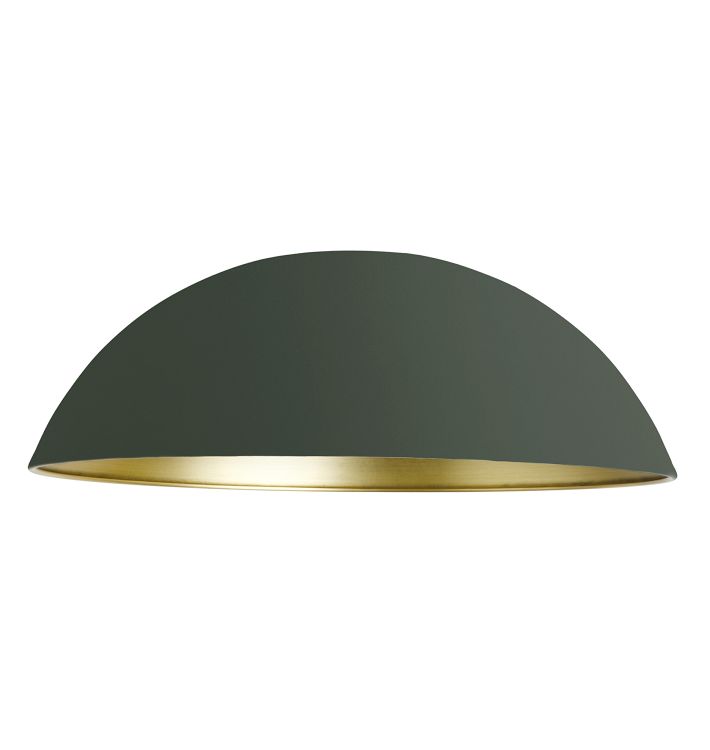 UNO 18" Dome Shade, Matte Juniper Ext with Brass Int