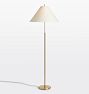 Callahan Floor Lamp, Antique Brass - White Slope Shade