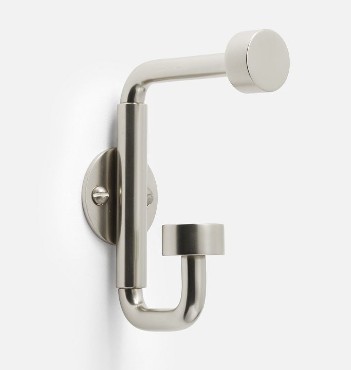 Patton Double Hook, Brushed Nickel