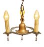 Vintage 3-Light Candle Chandelier with Original Polychrome Highlights