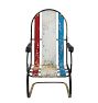 Vintage Red, White, and Blue Cantilevered Patio Chair