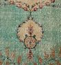 Vintage Turkish Hand-Knotted Rug in Aqua and Maroon, 6-1/2'x10-1/2'