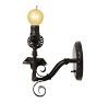 Extraordinary Vintage Wrought Iron Two-Light Bare Bulb Sconce