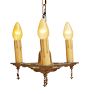 Vintage 3-Light Candle Chandelier with Original Polychrome Highlights