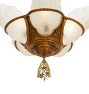 Vintage Art Deco Chandelier with Curvaceous Slipper Shades