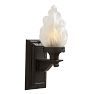 Pair of Antique Classical Revival Sconces with Frosted Flame Shades