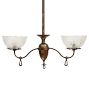 Antique Copper-Flashed Victorian Two-Arm Converted Gas Chandelier