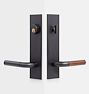 Tumalo Walnut Lever Exterior Door Hardware Tube Latch Set