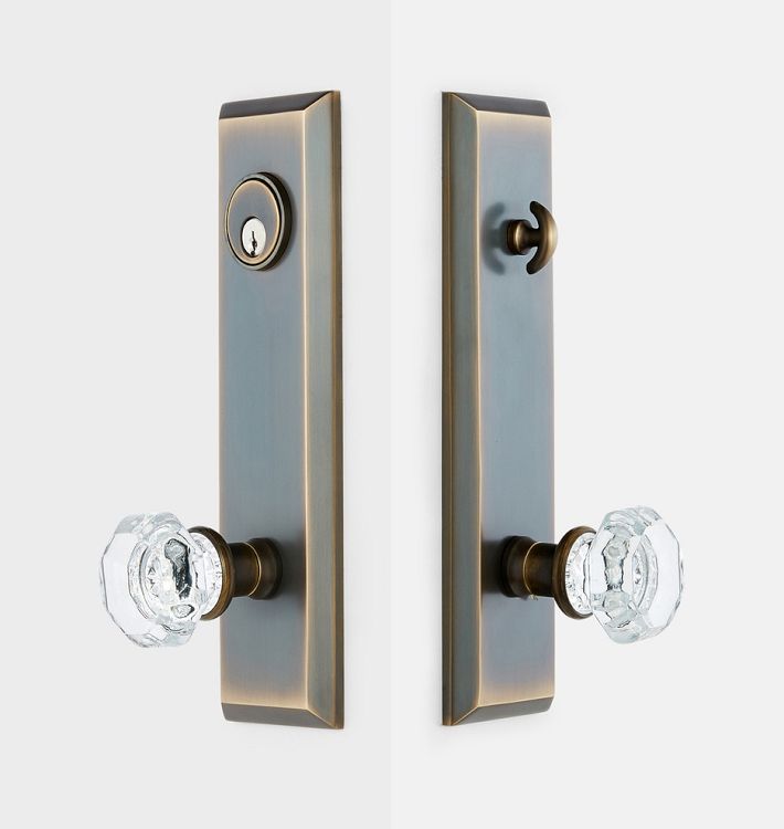 Putman Octagonal Knob / Knob Exterior Door Hardware Tube Latch Set