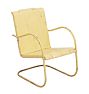 Vintage Cantilevered Steel Patio Chair in Cream Yellow