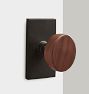 Tumalo Walnut Knob Tube Latch Interior Door Set, Rectangular Backplate