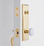 Coleman White Porcelain Knob Exterior Door Hardware Tube Latch Set