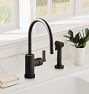 West Slope Lever Handle Single Hole Kitchen Faucet with Sprayer