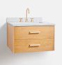 Geneva 27&quot; Wall Mount White Oak Powder Vanity