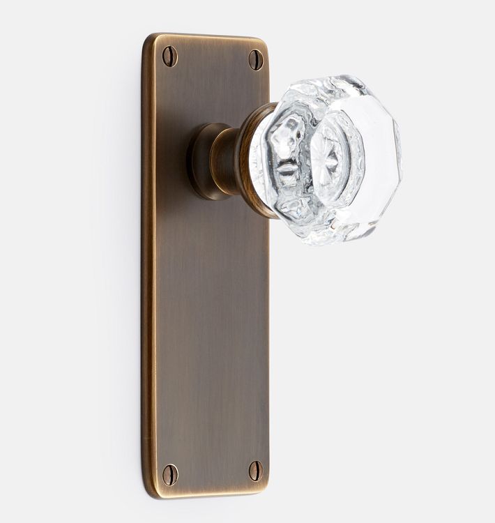 Benson Octagonal Crystal Knob Tube Latch Interior Door Set