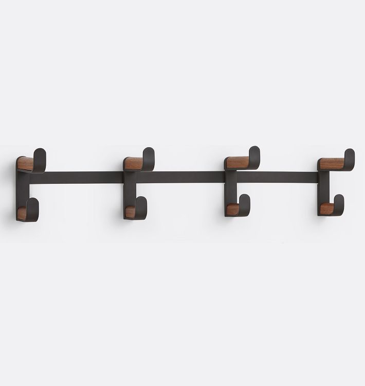 Ashford 4-Hook Rack - Walnut - Oil-Rubbed Bronze