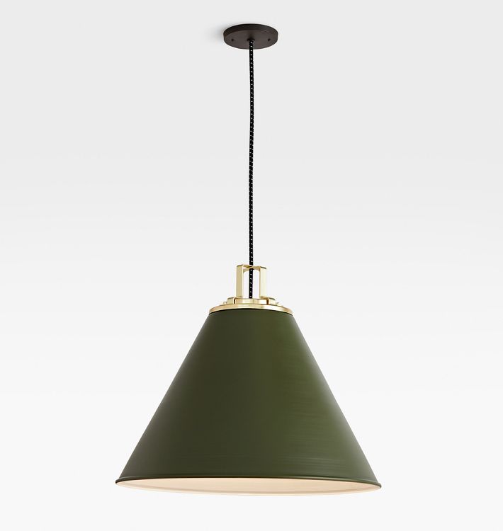 Butte 24&quot; Cone Aged Brass Pendant