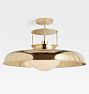 Ormandy 24" Semi-Flush Mount, Lacquered Brass - Opal Dome Shade