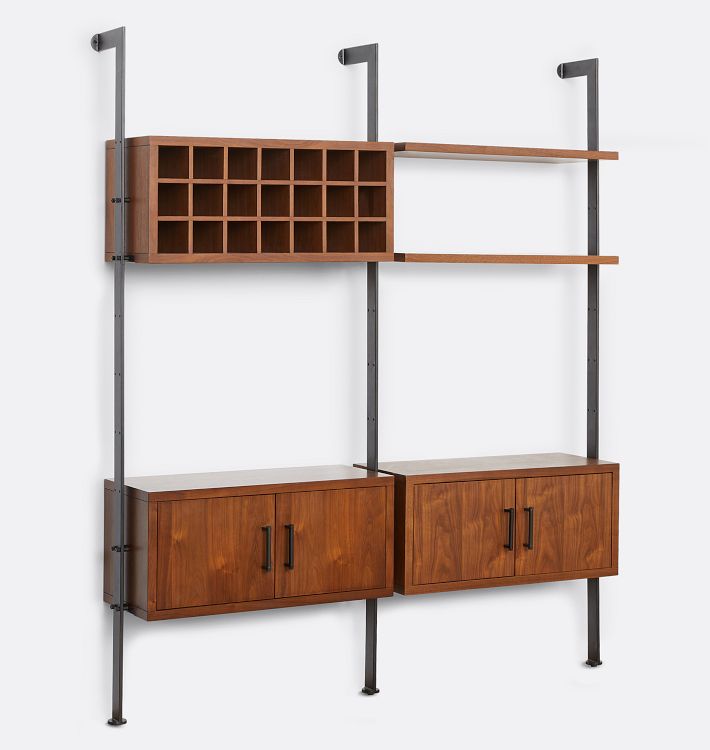 Holgate 72" Modular Wine Storage - 2 cabinets - 2 shelves - Oil-Rubbed Bronze