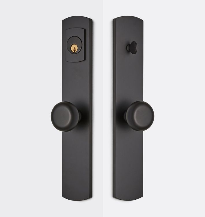 Arched Knob Exterior Door Hardware Tube Latch Set, Oil-Rubbed Bronze