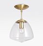 Oswego 9" Semi-Flush Mount, Aged Brass - Clear Glass Shade - No Vault Mount