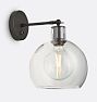 Edendale Straight Articulating Sconce, Clear Glass