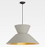 Anello 30" Pendant, Matte Oyster and Brass Powdercoat Interior Shade - 36" Length