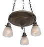 Vintage Classical Revival 3-Light Chandelier with Suspended Pan