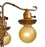 Vintage Romance Revival 5-Light Bare Bulb Chandelier with Polychome Shield