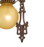 Vintage Romance Revival Polychrome 5-Light Bare Bulb Chandelier