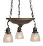 Vintage Classical Revival 3-Light Chandelier with Suspended Pan