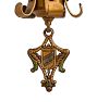 Vintage Romance Revival 5-Light Bare Bulb Chandelier with Polychome Shield