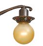 Vintage Romance Revival Polychrome 5-Light Bare Bulb Chandelier