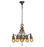 Vintage Romance Revival 5-Light Iron Bare Bulb Chandelier